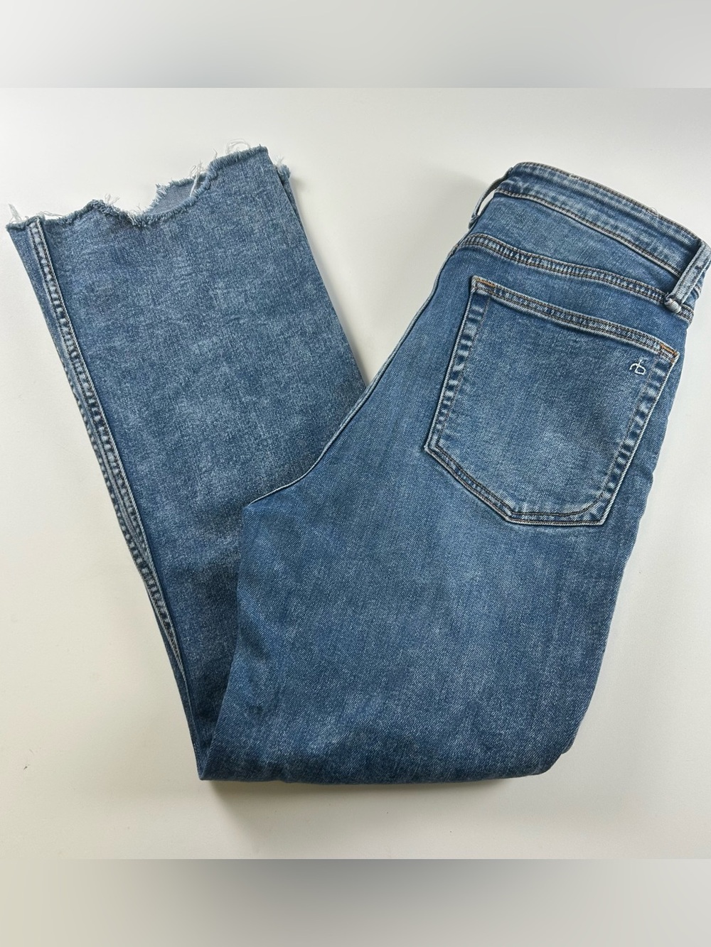 Rag & Bone WMNS SZ 29 Casey High-Rise Ankle Flare Jeans Frayed Hem Denim